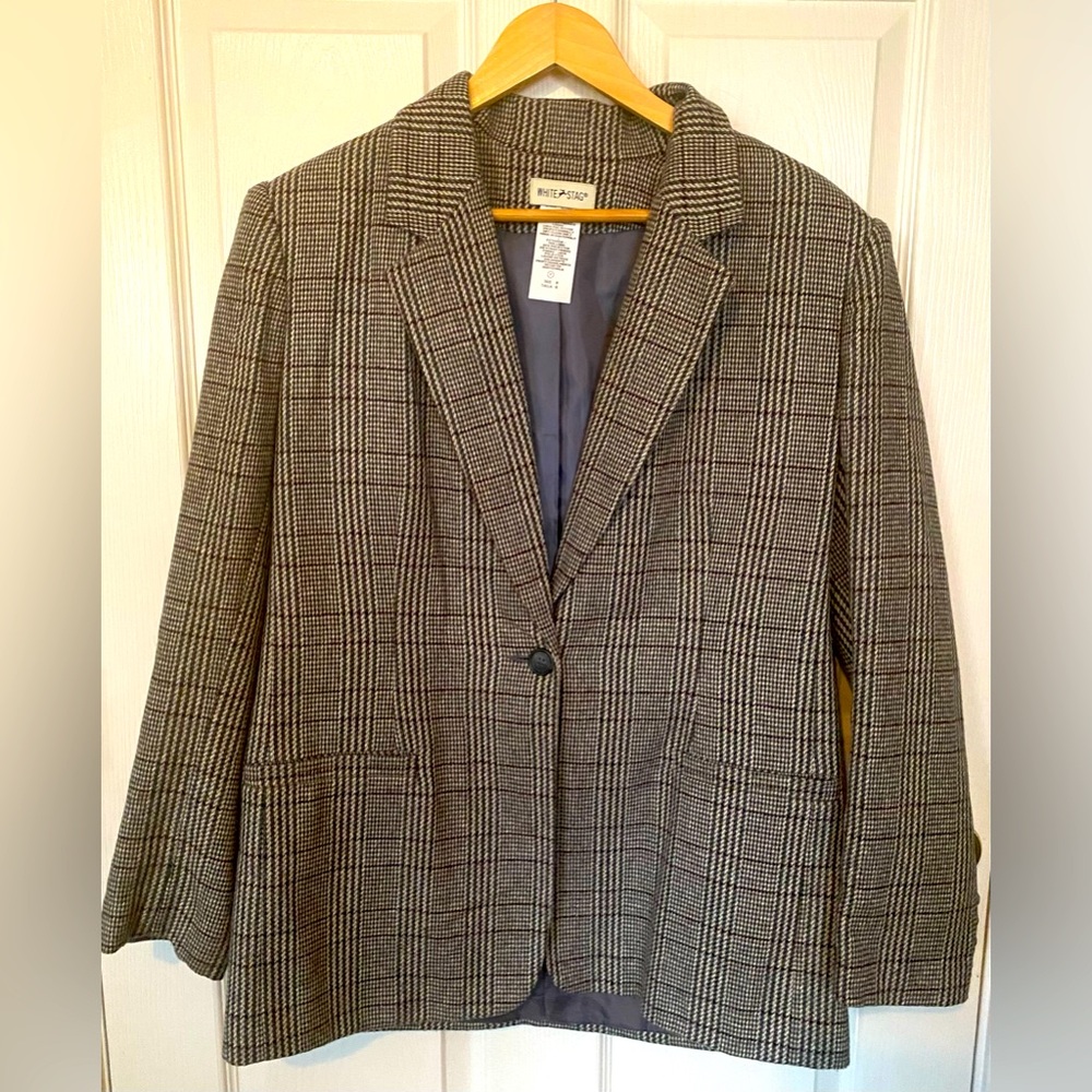 White Stag Houndstooth Blazer